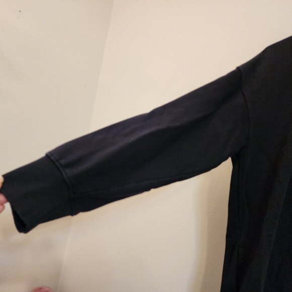 COS Hooded Sweatshirt Dress Black 100% Cotton Pocket Long Slv Women S Sporty - Picture 7 of 16